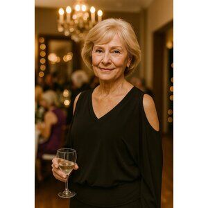 White House Black Market size Small Cold Shoulder ITY Top Black NEW